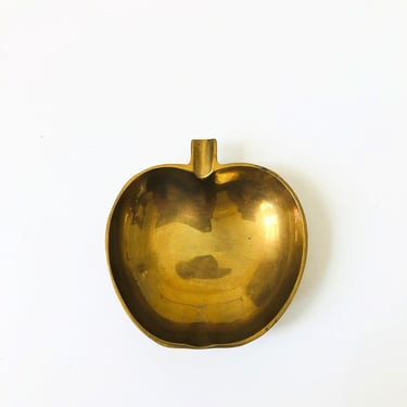 Vintage Brass Apple Ashtray 