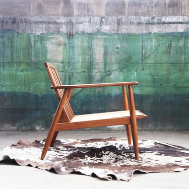 FAB Sculptural Mid Century Danish Style Walnut Lounge Chair Frame in the Manner of Milo Baughman-- Chair 1 