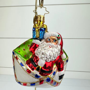 Christopher Radko Santa Letter FIRST CLASS Gem Glass Christmas Ornament 