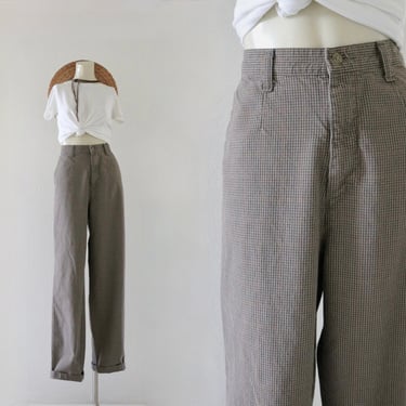 mocha micro houndstooth trousers - 31 long 