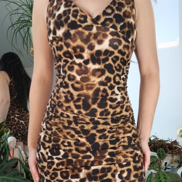 Vintage 2000s Cheetah Print Dress by Diva