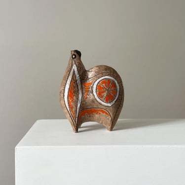 1960s – Aldo Londi Bitossi Ceramic Hen Mid Century Modern Italian Art Pottery Signed 
