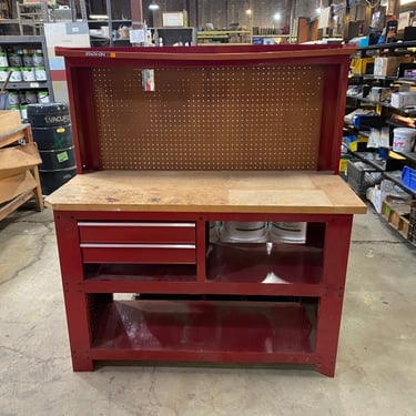 Stack-On Red Workbench with Pegboard