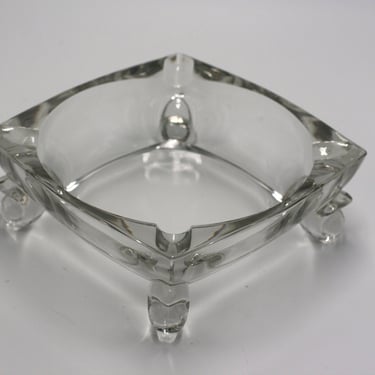 vintage crystal footed ashtray 