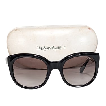 Yves Saint Laurent - Black Rounded Large Sunglasses