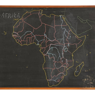Vintage Chalkboard Map of Africa