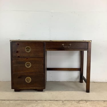 Vintage Campaign Writing Desk by Bassett Furniture 