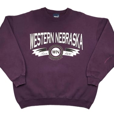 Vintage 90s Western Nebraska Community College Made in USA Crewneck Sweatshirt Pullover Size Large/XL 