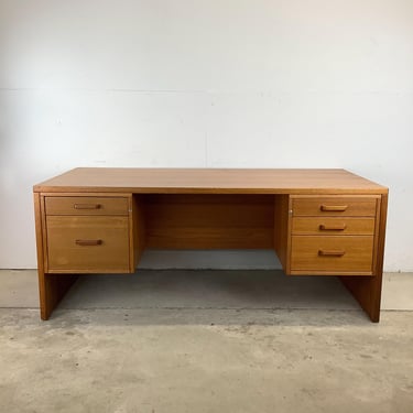 Large Scandinavian Modern Teak Desk 