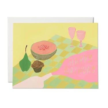 Spilled Wine Birthday Greeting Card