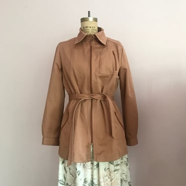 1970's Cropped Trench Coat in Copper 