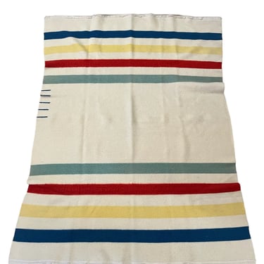 Vintage Striped Wool Points Blanket 78x60