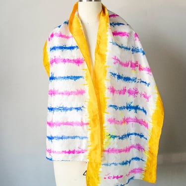 1970s India Silk Scarf Deadstock Hand Dyed 