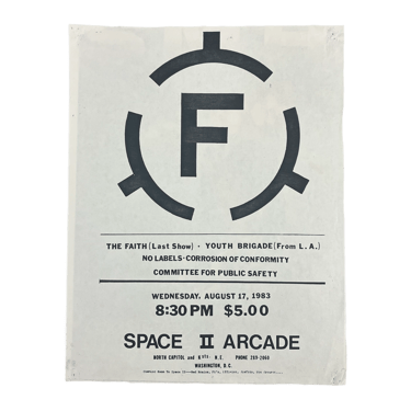Vintage The Faith "Last Show" 1983 Space II Arcade Flyer