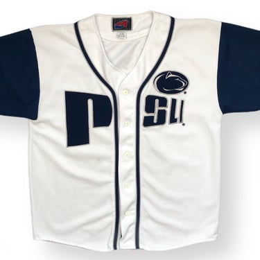 Vintage 90s Penn State University Nittany Lions Embroidered Baseball Jersey Size XL 