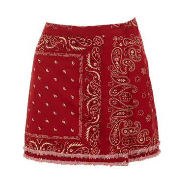 Dolce &amp; Gabbana Red Bandana Print Skirt