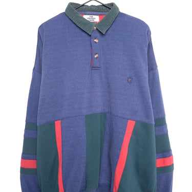 1980s Colorblock Collared Sweatshirt