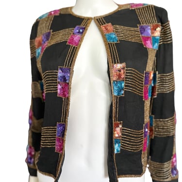 Silk Sequin Beaded Jacket 