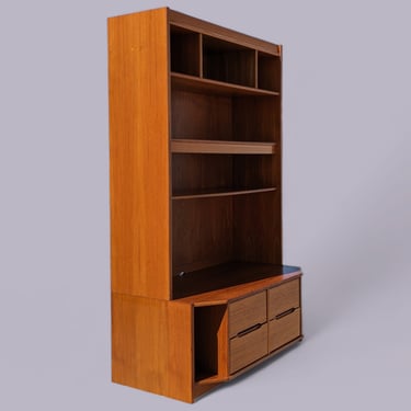 Teak Bookcase, Media Storage, Display, China Hutch Cabinet, Danish Mid Century, MCM 
