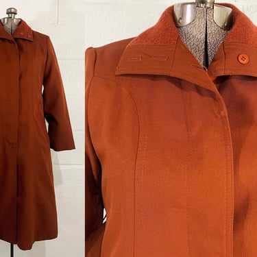 Vintage Burnt Orange Outerbanks Judy Scates For Jerold Coat Brown Winter Parka Removable Lining Jacket Hipster Lined Small Medium 1970s 