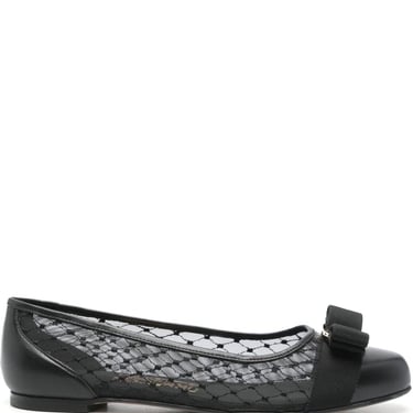 Ferragamo Women Varina Mesh Leather Ballet Flats