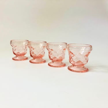 Pink Swirl Glass Cordials - Set of 4 