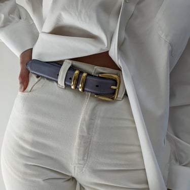 Vintage Periwinkle Leather Belt