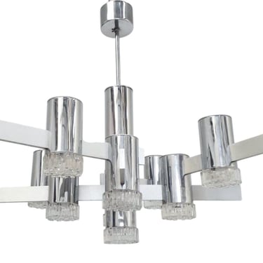 Geometric Chandelier by Gaetano Sciolari, Italy, 1970's.