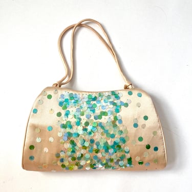 90s BCBG Silk Pure Evening Bag Sequins 