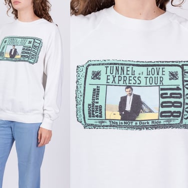 1988 Bruce Springsteen Tunnel Of Love Express Tour Sweatshirt - Men's Large | Vintage 80s E Street Band Graphic Music Concert Crew Neck 