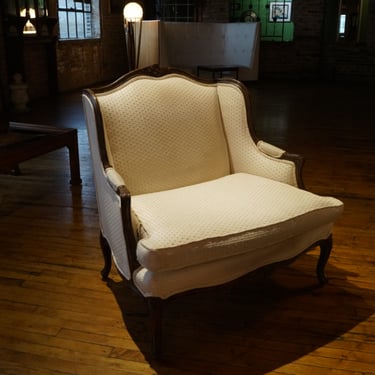 White Double Chair w Carved Detail