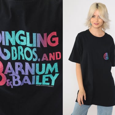90s Ringling Bros Shirt Barnum & Bailey Circus T-Shirt Black Vintage 1990s Graphic Tee Short Sleeve Medium Large 