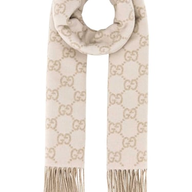 Gucci Women Embroidered Cashmere Reversible Scarf