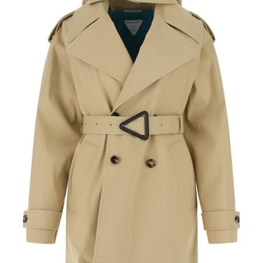 Bottega Veneta Women Cappuccino Stretch Cotton Trench Coat