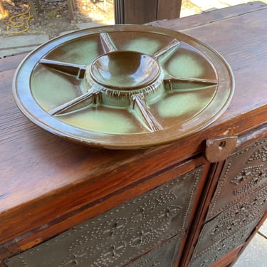 Vintage FRANKOMA 94FC Serving Segmented Platter Plate Tray Art Deco Mid-Century Frank Lloyd Wright Style 