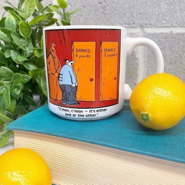 Vintage Mug Retro 1980s The Far Side + Gary Larson + Comic Strip + Art + Damned + Hell + Mug + Novelty Gift + Home and Kitchen Decor 