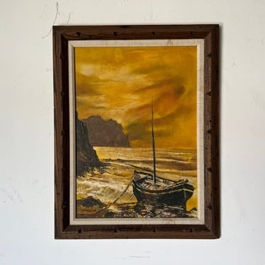 Paul Ygartua Canadian ( 1945 ) Sunset Ocean Sailboat Oil Painting 