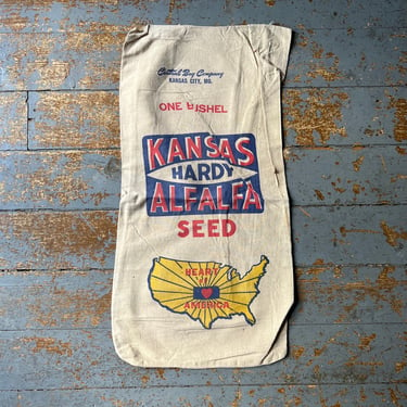 Vintage Kansas Hardy Alfalfa Heart of America Feed Sack 