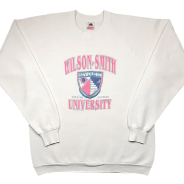 Vintage 80s/90s Wilson-Smith University “Forever Students” Alcoholics Anonymous Graphic Crewneck Sweatshirt Pullover Size XL/XXL 