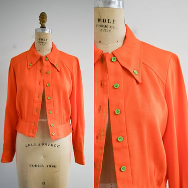 1970s Orange Linen Jacket 