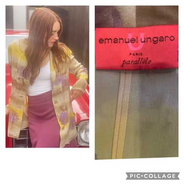 Emanuel Ungaro PARIS Silk floral Blazer Jacket pickets S M 