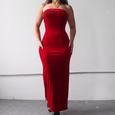 90s Ruby Velvet Dress