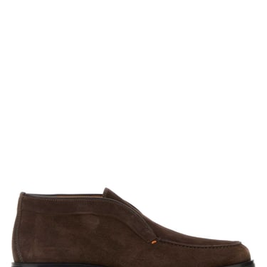 Santoni Men Brown Suede Desert Slip-Ons