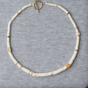 Aquarius Cocktail Choker - Puka &amp; Pearl Mix 3