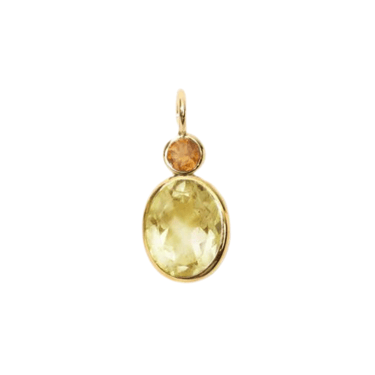 Oval Charm - Citrine + Lemon Quartz — Charm + Chain Trunk Show