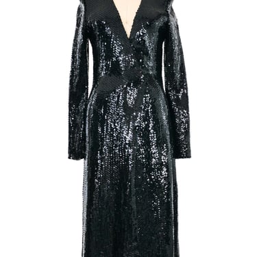 1970s Halston Sequin Coat Dress