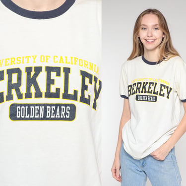 UC Berkeley Shirt Y2K California University T-Shirt College Ringer Tee Retro Cal Golden Bears Graphic Tee Vintage 00s Champion Medium M 