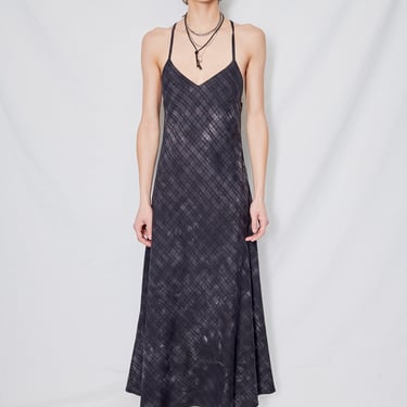 Flannel Print Bias Strap Dress