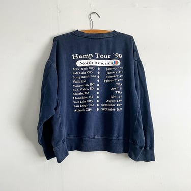 Vintage Manastash 1999 Hemp US Tour Sweatshirt original boxy XL 