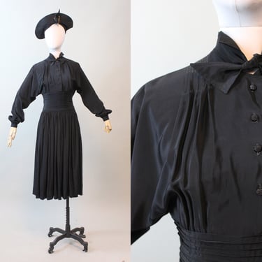 RARE 1940s Claire McCardell TUXEDO dress small medium  | new winter 